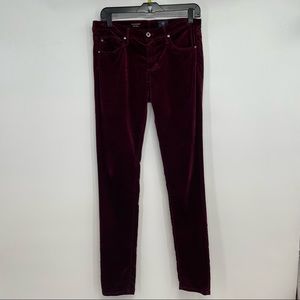 AG Adriano Goldschmied Burgundy Skinny Pants